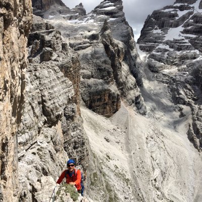 Hut to Hut rock climbing in the Brenta Dolomites