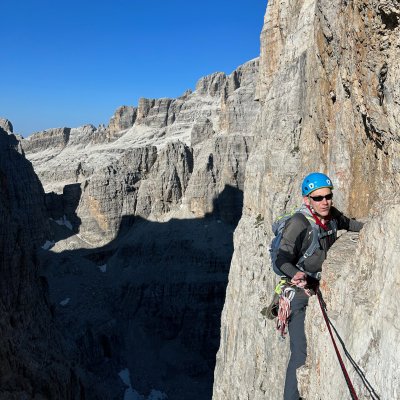 Hut to Hut rock climbing in the Brenta Dolomites